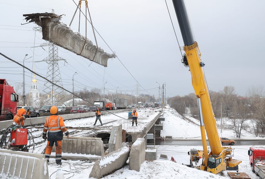 В Нижнем Новгороде первый этап капитального ремонта путепровода у Мызинского моста вошел в активную фазу